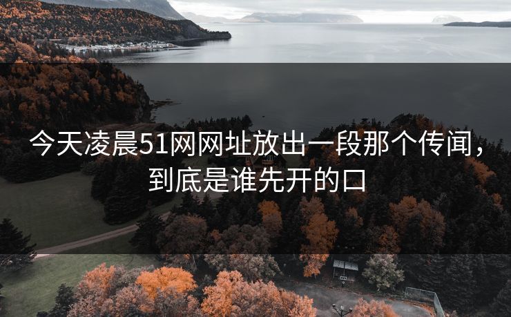 今天凌晨51网网址放出一段那个传闻,到底是谁先开的口 今天凌晨51网网址放出一段那个传闻,到底是谁先开的口